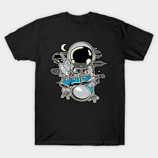 Astronaut Drummer • Funny And Cool Sci-Fi Cartoon Drawing Design Great For Anyone That Loves Astronomy Art T-Shirt